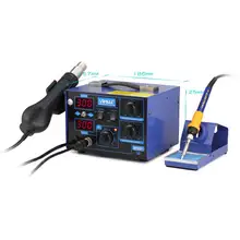 YIHUA 862D+ Двойная цифровая паяльная станция горячего воздуха пистолет+ паяльник 2 в 1