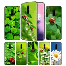 four leaf ladybug daisy Soft Black Silicone Case Cover for OnePlus 6 6T 7 Pro 5G Ultra-thin TPU Phone Back Protective Coque Capa