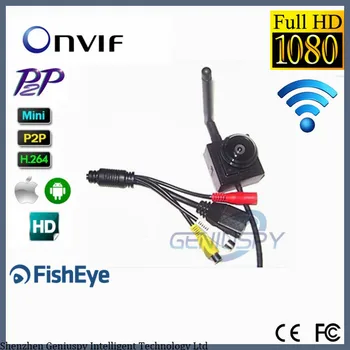 

2.0 MP Camera Ip Wifi 1.78mm Fisheye Lens Onvif 1080P Mini Wireless Indoor Smallest Wifi Ip Network Camera Audio Input&Output