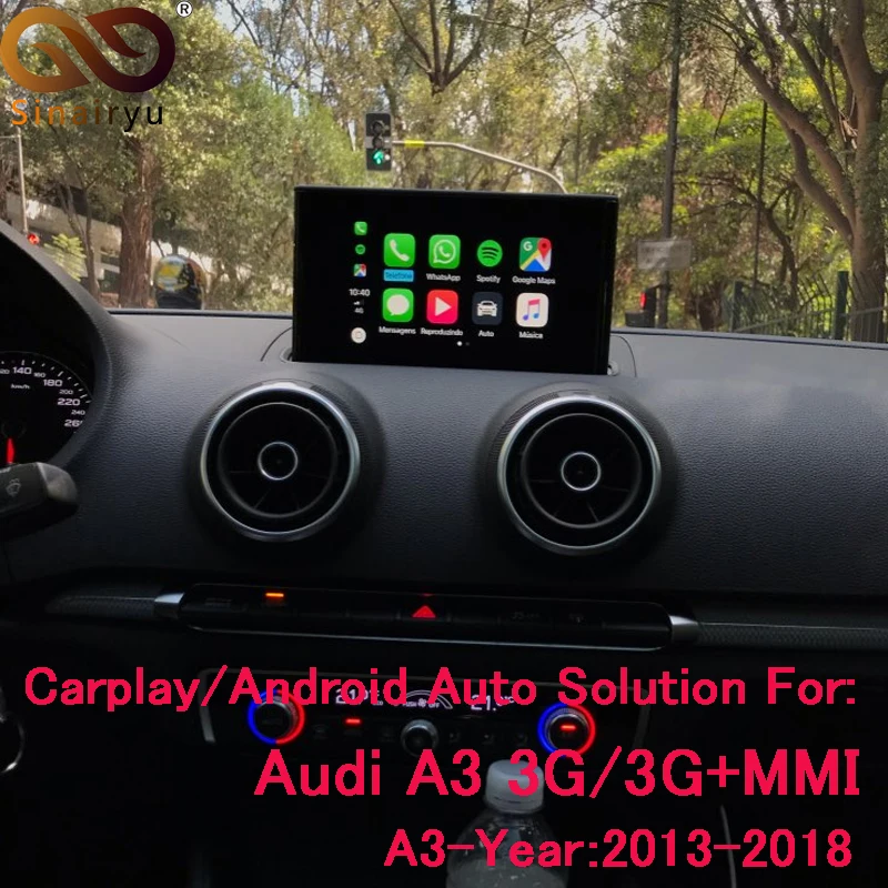

Sinairyu Apple CarPlay interface for Audi A3 MMI factory Screen upgrade with iOS12 AirPlay screen Mirroring