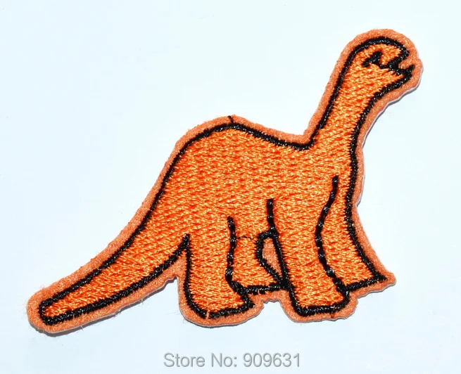 Горячее предложение! Распродажа! динозавры оранжевое железо на аппликации или пришить на модную вышивка-аппликация