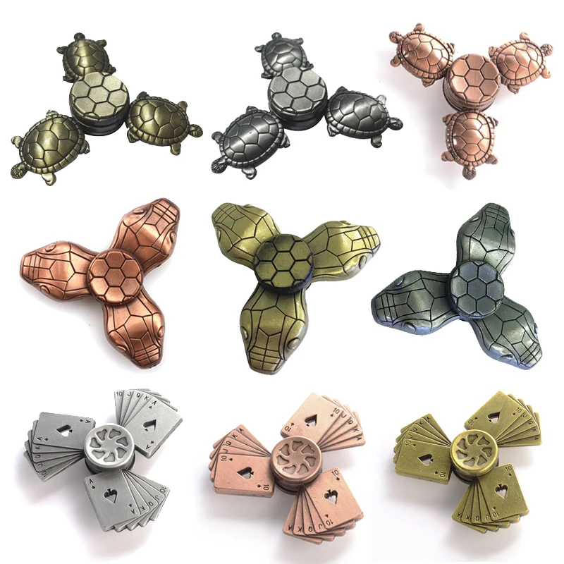 9 three color retro Fidget Spinner Metal