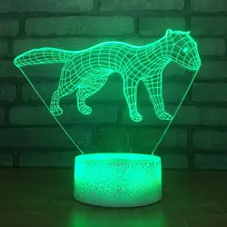 7 цветов изменить животных сенсорная кнопка ночные светильники USB ласка моделирование 3D Led детская настольная лампа для гостиная Luminarias