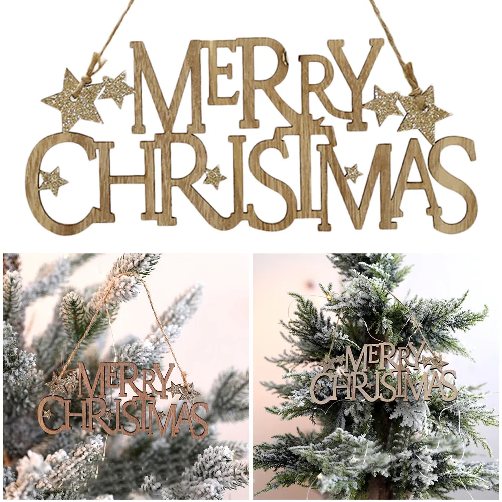2018 новые рождественские украшения деревянные Xmas Tree Висячие кулоны с надписью