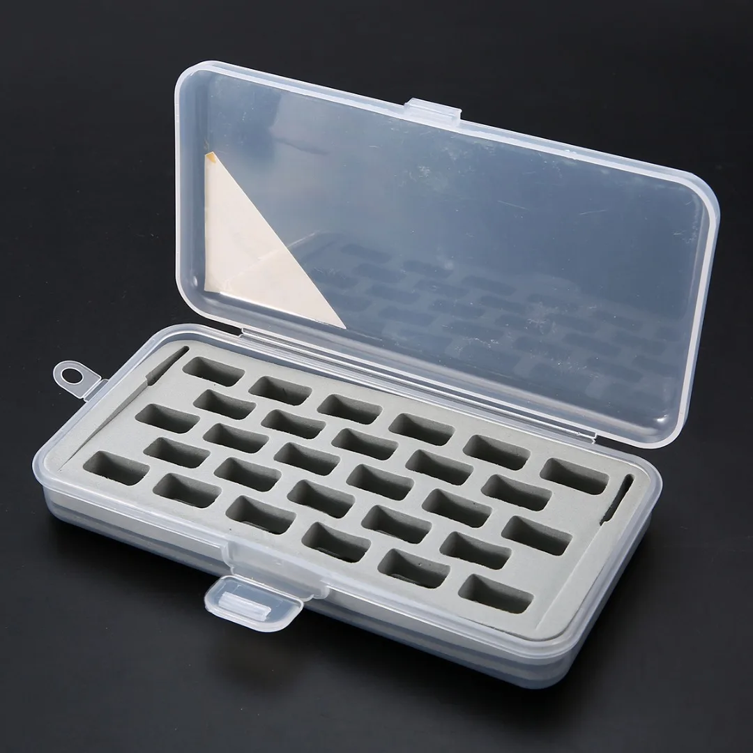 1pc Plastic 28 Spools Sewing Bobbins Case Holder Transparent Bobbin Box