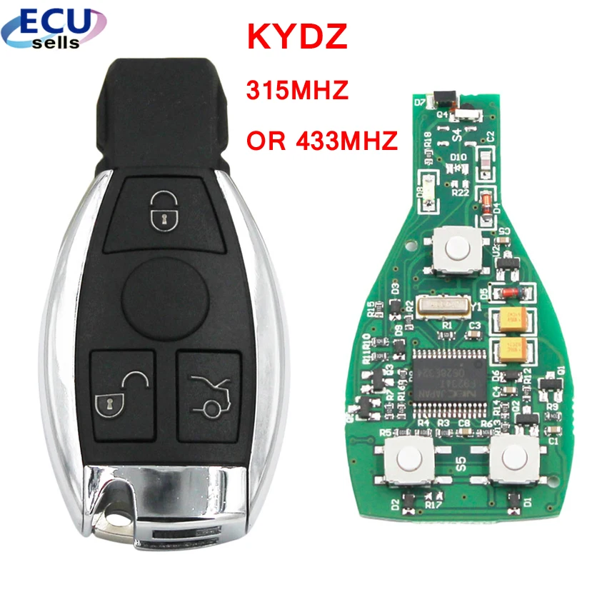 

Smart Key 3 Buttons 315MHz/433MHz for Mercedes Benz Auto Remote Key Support NEC And BGA 2000+ Year