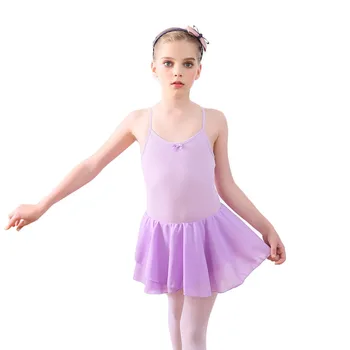 

Girls Ballet Gymnastics Leotard Dress Spaghetti Strap Girls Ballerina Class Sleeveless Dancewear Tutu Customs New