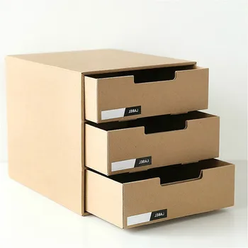 

3 Layers Practical Paper Drawer Storage Box Desktop DIY File Document Jewerly Trinket Finishing Box Office Storage Organizer Box