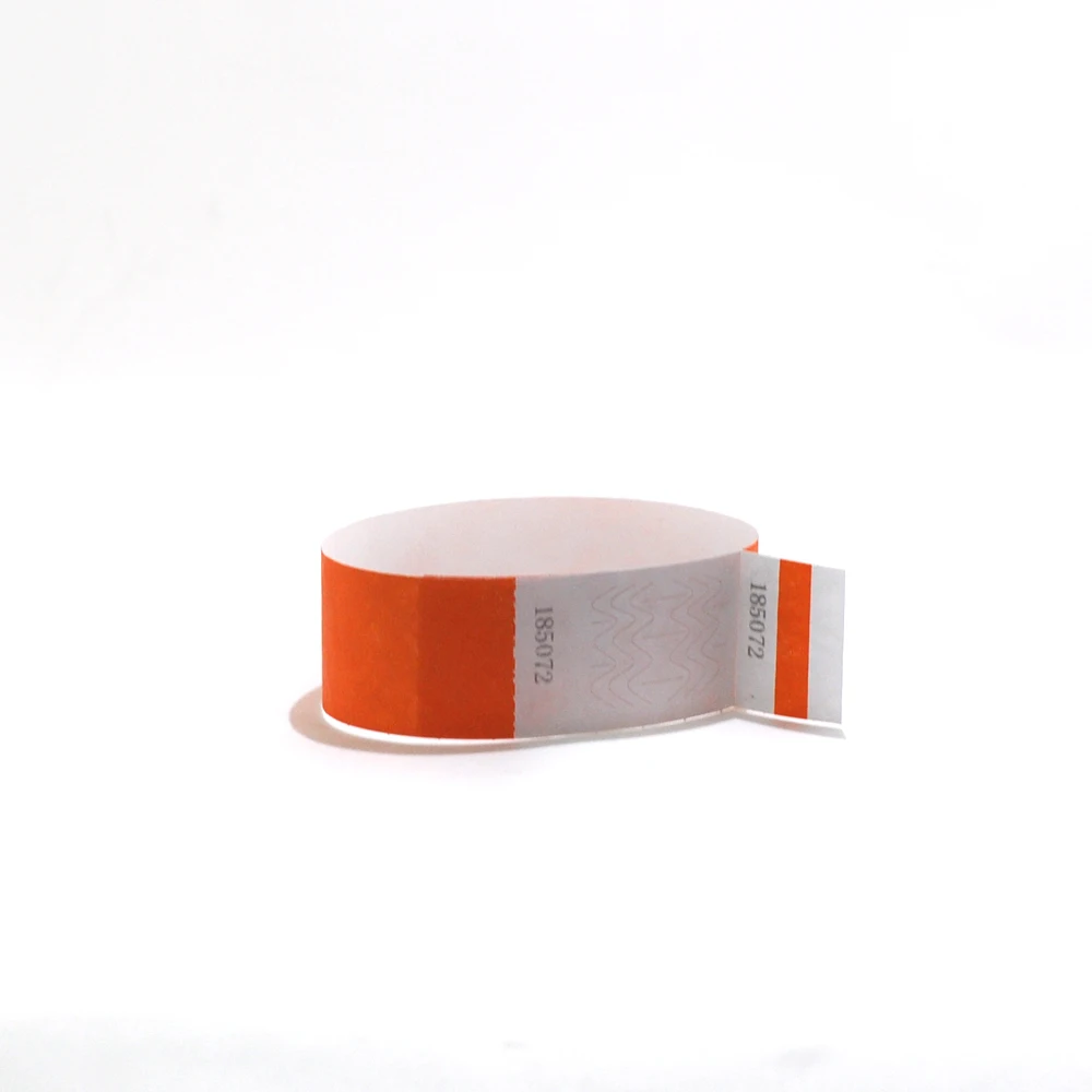 Solid NEW Color 1" Tyvek Wristbands Stub Detachable for ID Paper Wristbands for Party Events Only 100 Pieces - Цвет: Orange