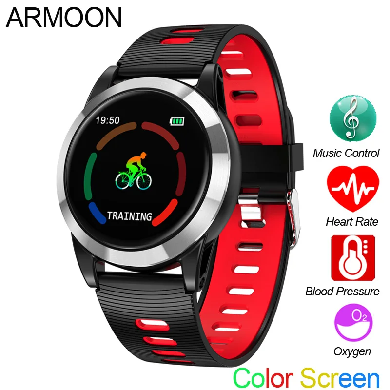

Smart Watch R15 Men Android IOS Smartband Heart Rate Fitness Bracelet Sleep Monitor Fitness Tracker Color Screen Round Wristband