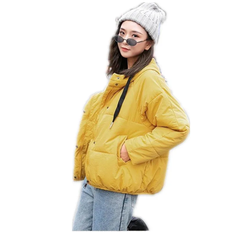 

Women Autumn Winter Parkas 2018 Short Warm Down Cotton Jacket Hooded Solid Wadded Jacket Winter Jacket Loose Overcoats Q1135