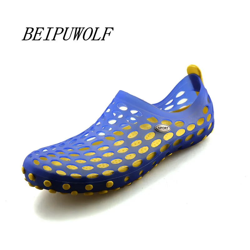 2017 Летний Новый Мужские Slip On Aqua Shoes Открытый Дышащий Против бокового заноса Пляж