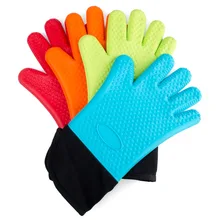 1 шт. удлинить микроволновой печи утолщенной силиконовой высокой температуры теплоизоляционной печи перчатки для барбекю кухонная печь рукавицы