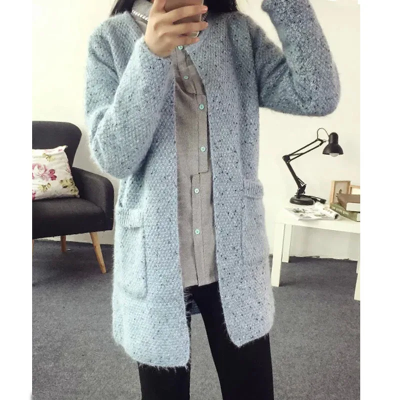 

Women's Open Cardigan Autumn Sweater Long Sleeve New Knitted Cotton Sweater Summer 2019 Korea Ladies Long Knitwear Cardigans