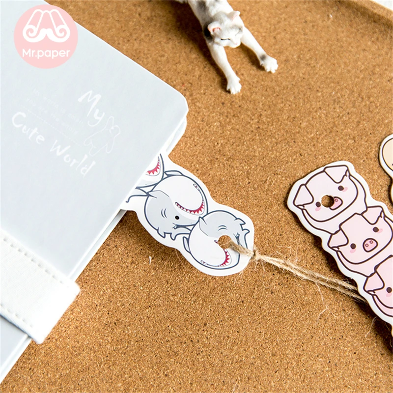 Mr Paper 30 шт./кор. каваи мультфильм животных нерегулярные заклады для новизны