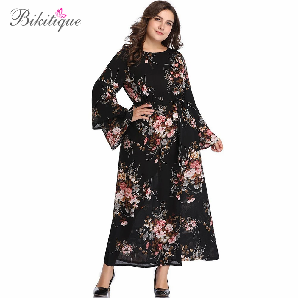 black floral maxi dress