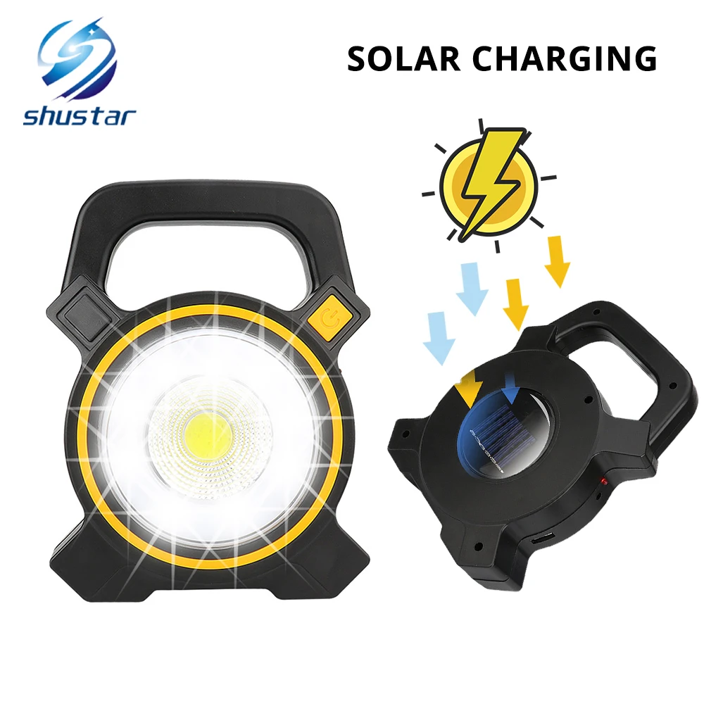 

Rechargeable LED Work light Solar LED Flashlight Portable light Can be used as a mobile power source Suitable for camping