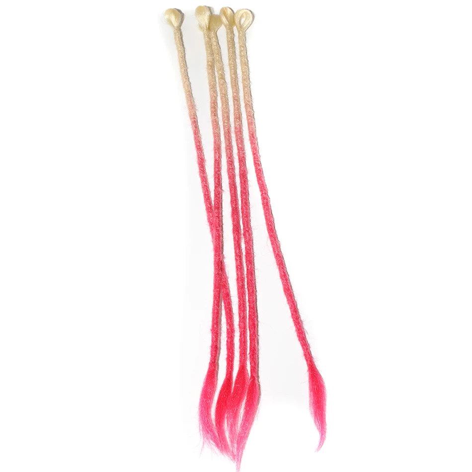 

qp Hair Crochet Braids 5strands/pack Dreadlock HAIR Extensions fiber 613 ombre red color Synthetic braiding hair
