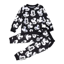 2017 Baby Boys Girls Fashion Sport Suit Kids Mickey Clothes Children’s Sweater + Trousers two pieces Clothing Set Cotton Jerseys