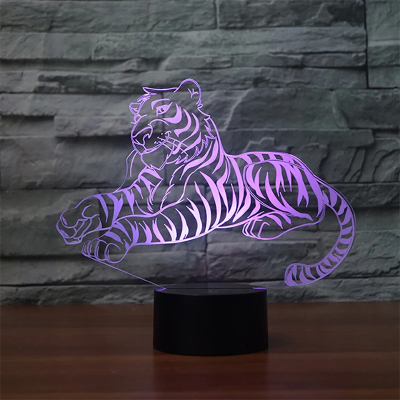 3D RGB Tiger Led ночные огни