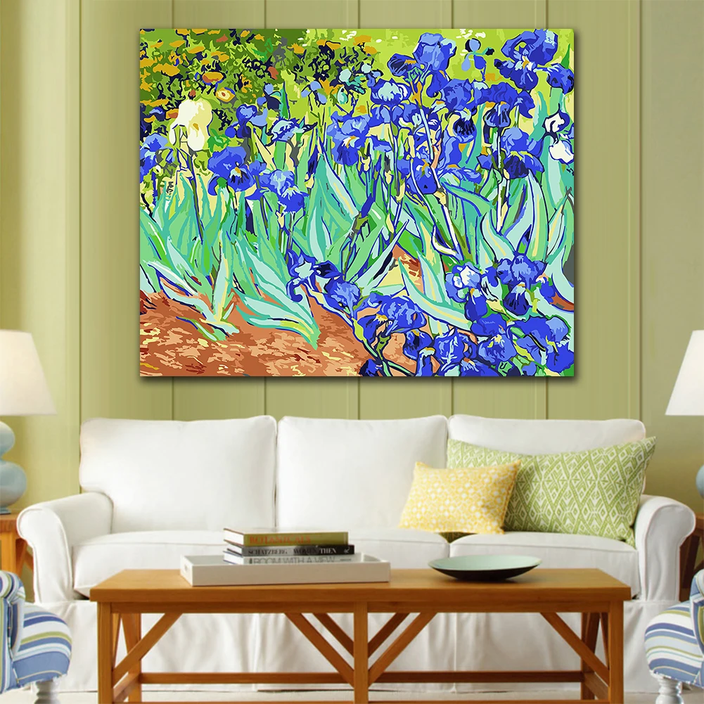 

Van Gogh Still Life with irises diy painting by numbers art paint decorative landscape adult Impressionism hand-painted acrylic