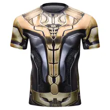 Мужские футболки для бега спортивная одежда Avengerst Thanos Armor с коротким рукавом Одежда для фитнеса для бега быстросохнущая спортивная одежда гибкая