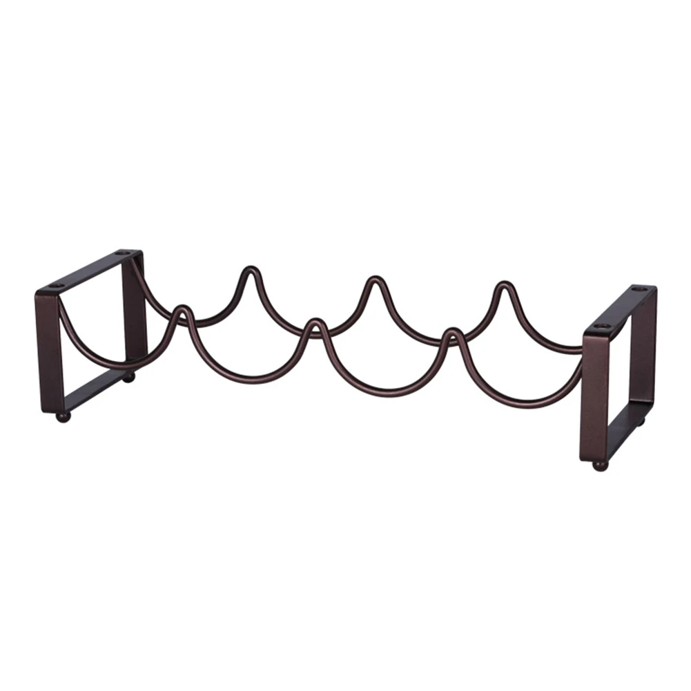 

Space Saving Shelf European Style Home Bar Holder Drinks Vintage Wrought Iron Simple Wine Rack Display Stable 4 Bottle