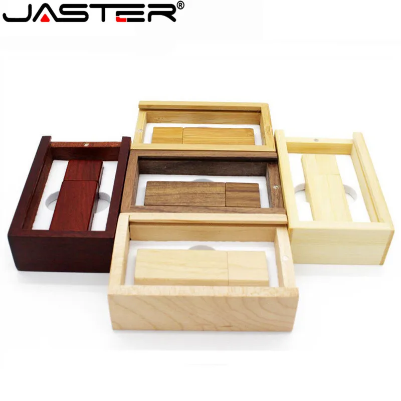 JASTER(более 10 шт. бесплатный логотип) Деревянный usb+ коробка usb флэш-накопитель карта памяти Флешка 8 ГБ 16 ГБ 32 ГБ 64 Гб фотография свадебный подарок