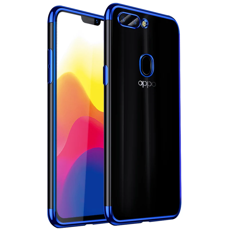 

PHOPEER Transparent Plating case for OPPO R15 Pro Cases Ultra Thin Soft TPU electroplate shining Back cover for OPPO R15
