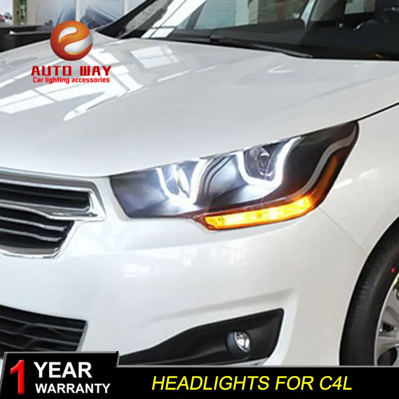 Чехол для автомобильной фары Citroen C4L 2013 2015 светодиодный ные ДХО линзы двухлучевые