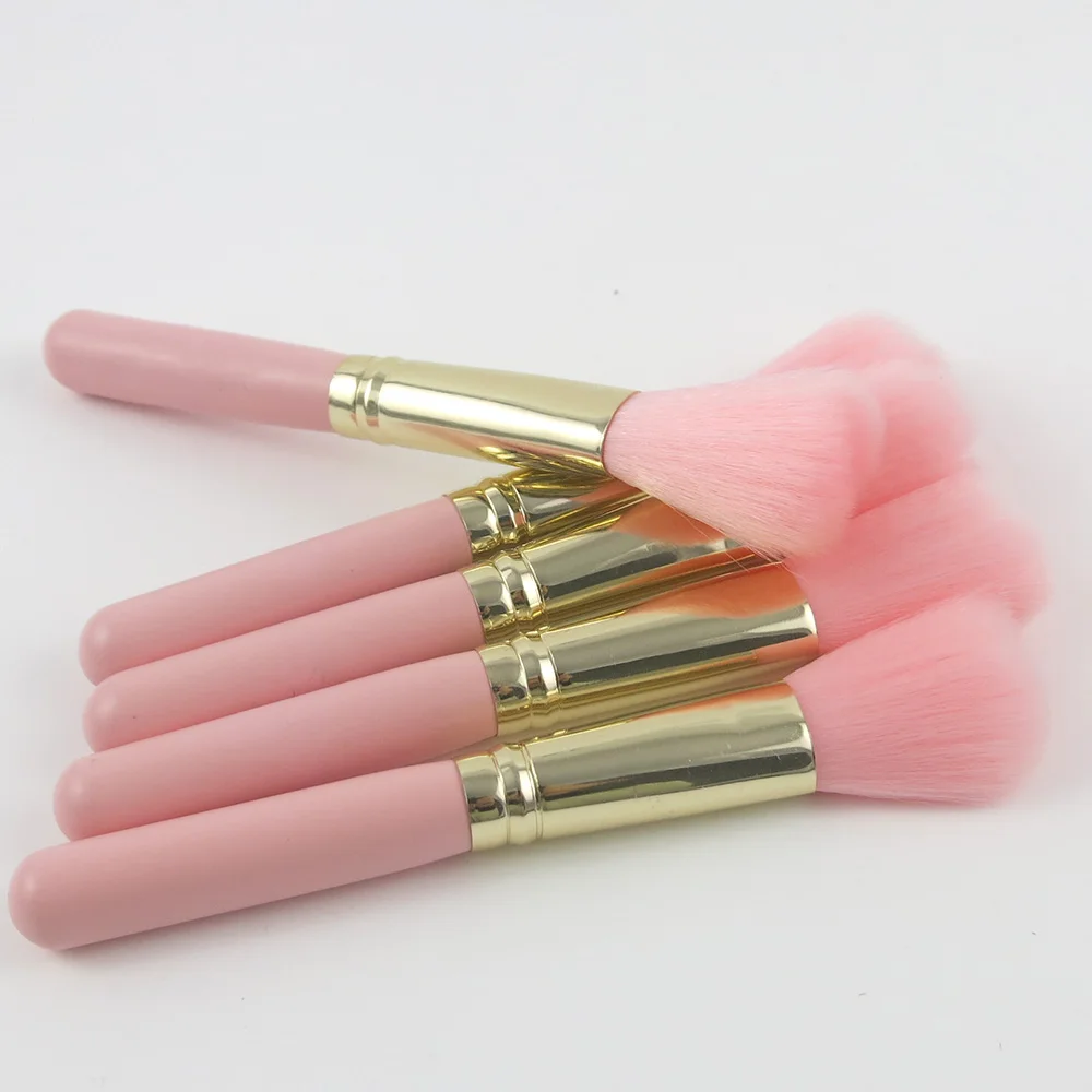 

2pcs Pink Makeup Soft Brush Beauty Powder blusher Foundation Concealer Brush Face Cosmetic Tool Make up wood handle Brushes