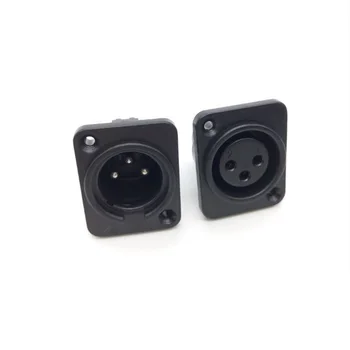 

XLR Connector 3PIN Male Fmale jack Plastic Square Copper Feet Microphone jack Wire Connector XLR jack