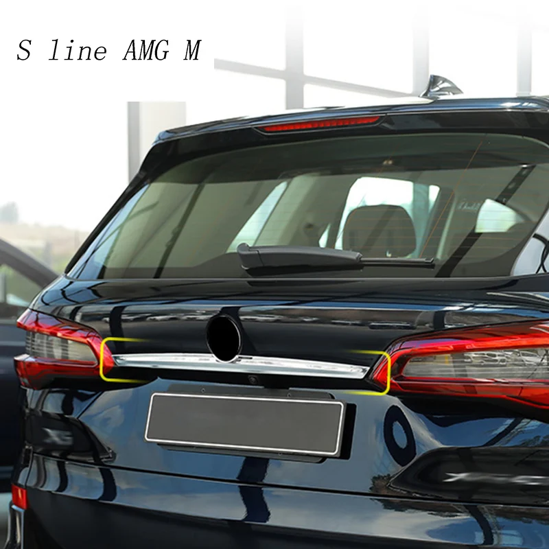 

Car styling for BMW X5 G05 2019 Rear Tail Trunk Logo Lid Molding decoration Cover Sitckers Trim stainless steel Auto Accessories