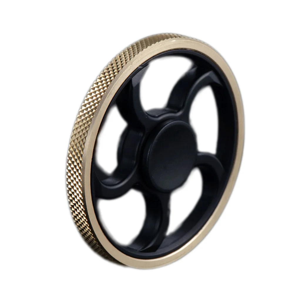 Round Fire Wheel Fidget Spinner Copper Hand Spinner for Autism and ADHD Relief Focus Anxiety Stress