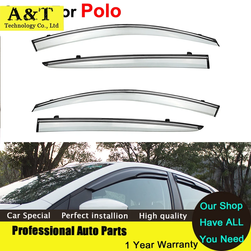car styling Window Visors For Volkswagen VW Polo 2012 2013 2014 Sun Rain Shield Stickers Covers