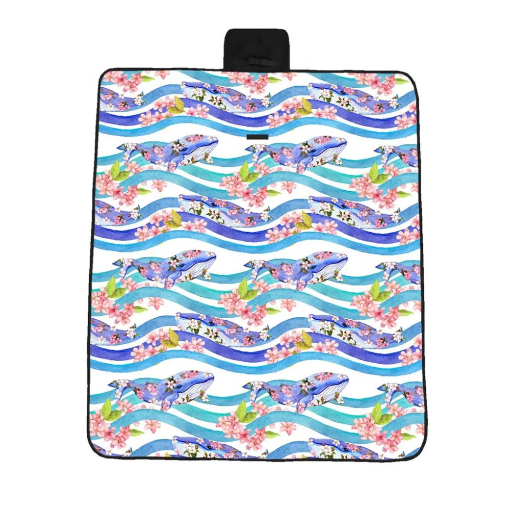 

Multicolor 148x200cm 5 Size Handle Design 3D Digital Printing Full Polyester Oxford Cloth Picnic Mat Beach Mat #5A04