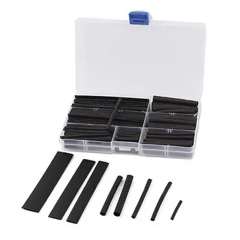 

150 Pcs 8 Sizes Black Assortment Kit 2:1 Heat Shrink Tube Sleeving Wrap Wire