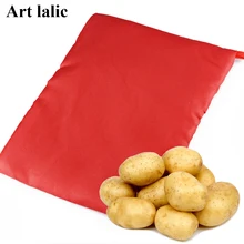 1 pc novo vermelho lavável panela saco de batata cozida microondas cozinhar batata rápida rápida (cozinheiros 4 batatas ao mesmo tempo) g030