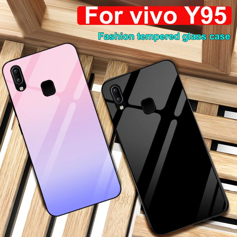 Чехол для vivo Y95 V1807 однотонный противоударный чехол из закаленного стекла