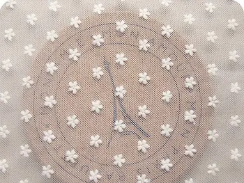 

Ivory Gauze Lace Fabric, Dot Ivory White French Gauze Lace, Lovely Dotted Floarl Lace Fabric - Fabric by Yard