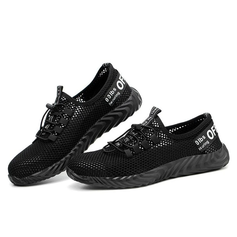 

mens fashion large size comfortable steel toe caps work safety shoes building site worker summer shoe anti-pierce security boots