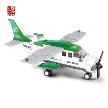 Sluban Building Blocks Assembled Of Small Transport Aircraft Is Compatible With Legoe Minifigure