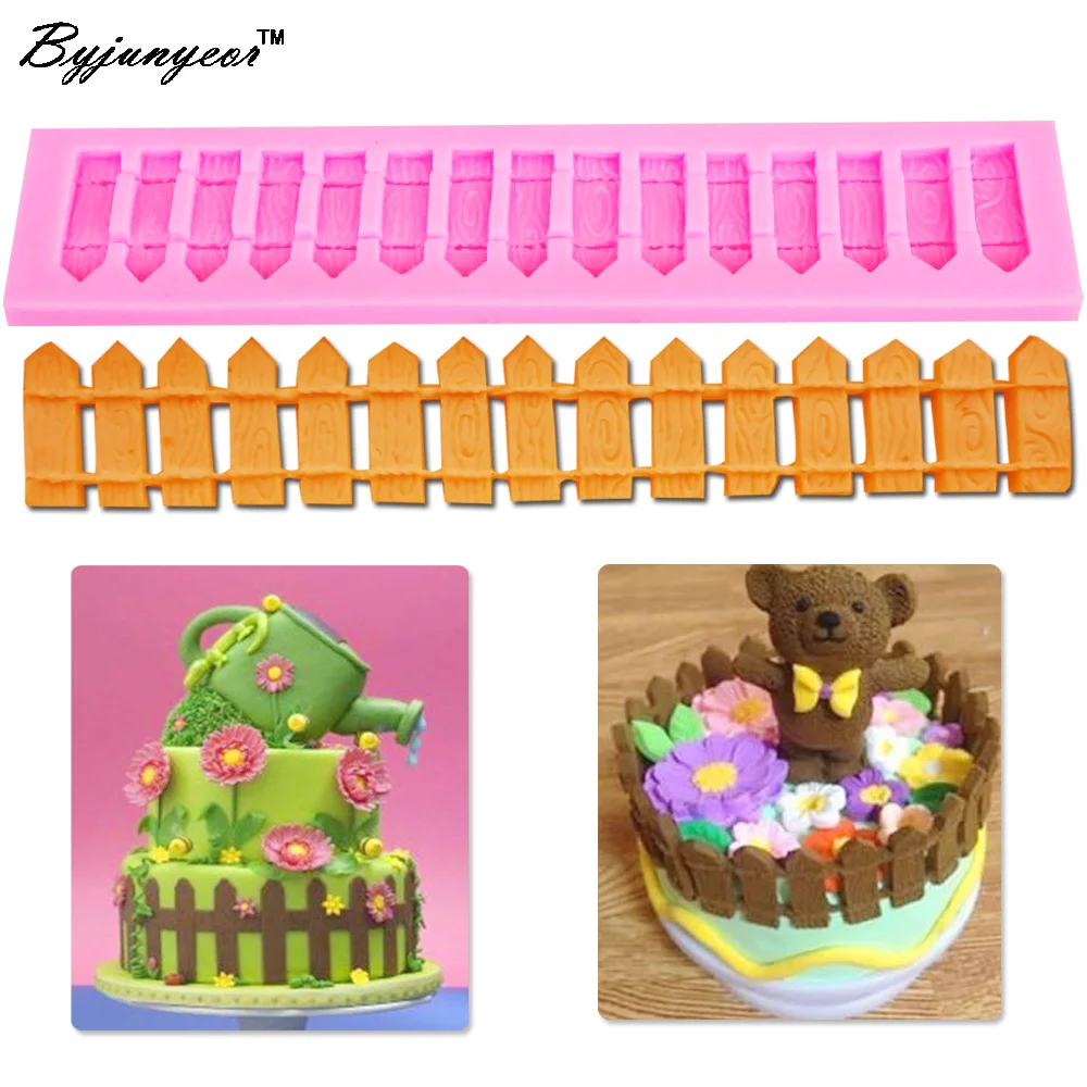 

Byjunyeor M112 1pc 3D Picket Fence Silicone Fondant Cake Mold Cake Decorating Tools for Candy Chocolate Cookie Baking Tool