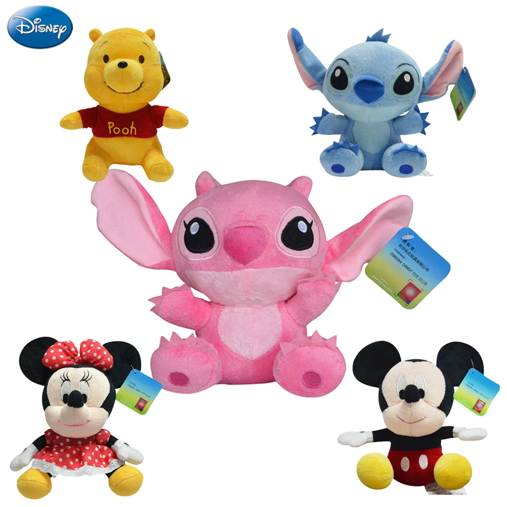

Disney Original Lilo And Stitch Winnie The Pooh Mickey Mouse Minnie Plush Toys Doll 17-20cm Stuffed Toys For Birthday Christmas