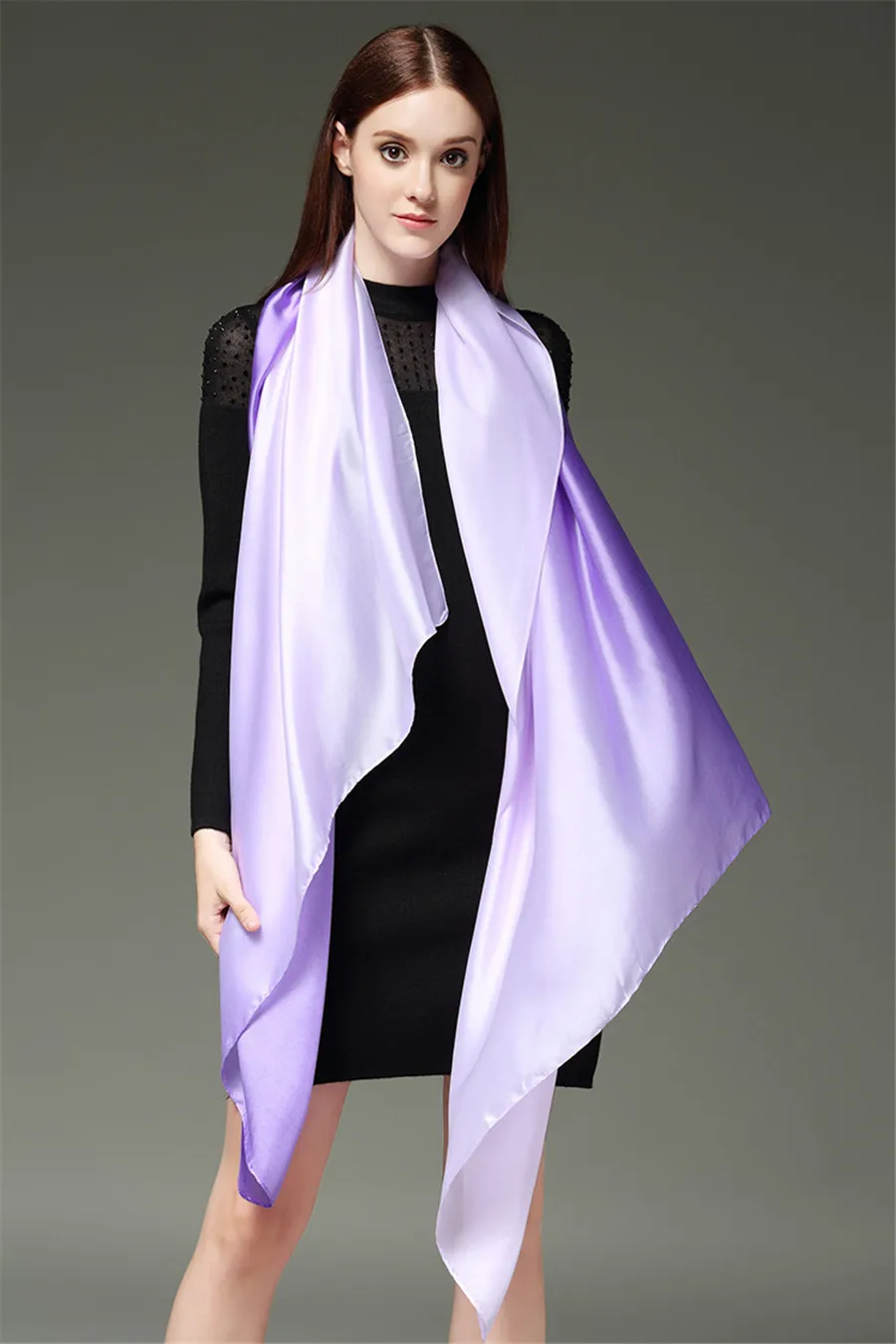 Летний искусственный шелк шарфы для женщин для градиент шелковый шарф шали и палантины Femme модный хиджаб палантины дропшиппинг