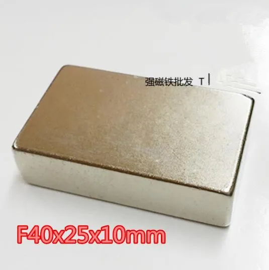

Free Shipping 1pcs Cuboid Block 40*25*10 Super Strong high quality Rare Earth magnets 40x25x10 Neodymium Magnet 40mmx25mmx10mm