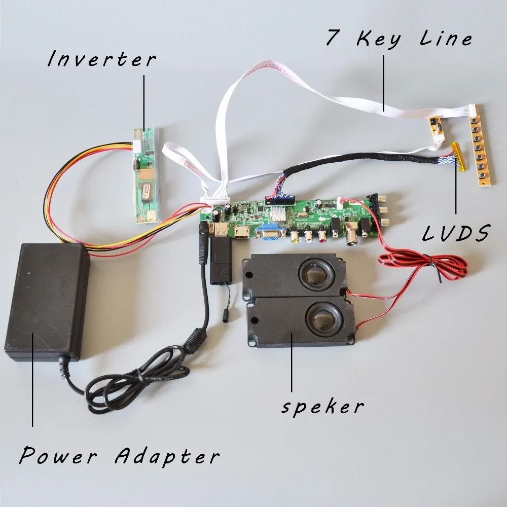 Z. VST.3463.A1 V56 V59 Универсальный ЖК-драйвер Плата Поддержка DVB-T2 ТВ плата+ 7 ключ переключатель+ ИК+ 1 лампа Инвертор+ LVDS