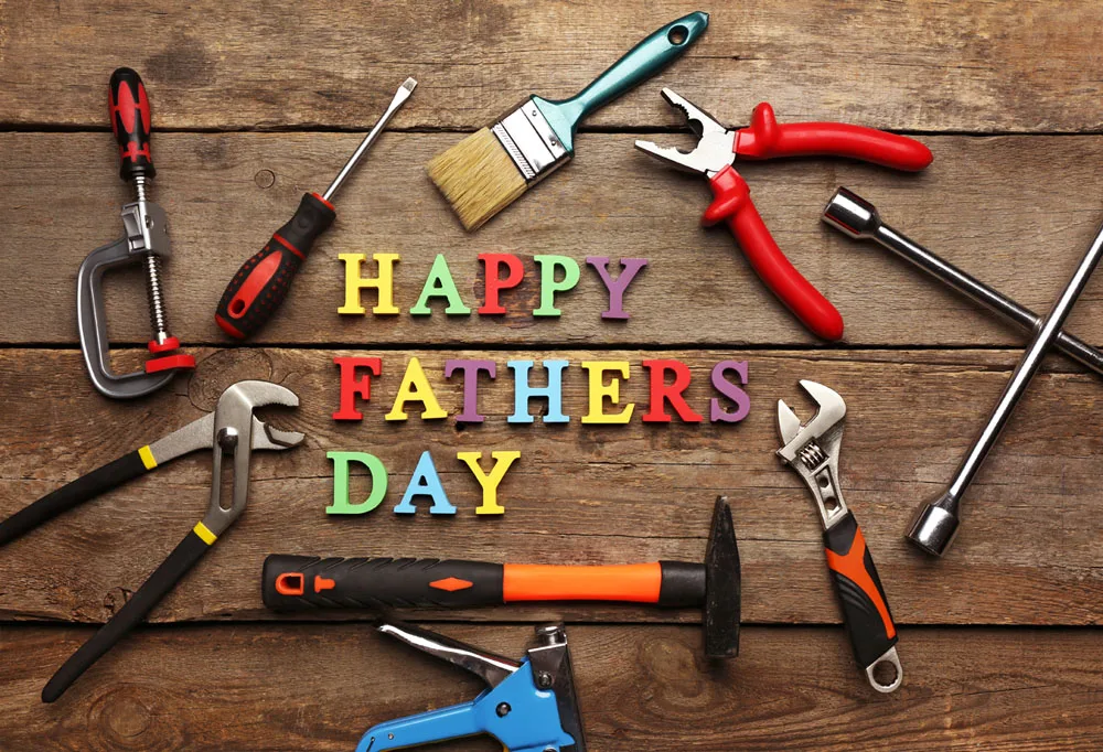 Happy Father's Day Vinyl Photography Background Celebration Vivid Wood