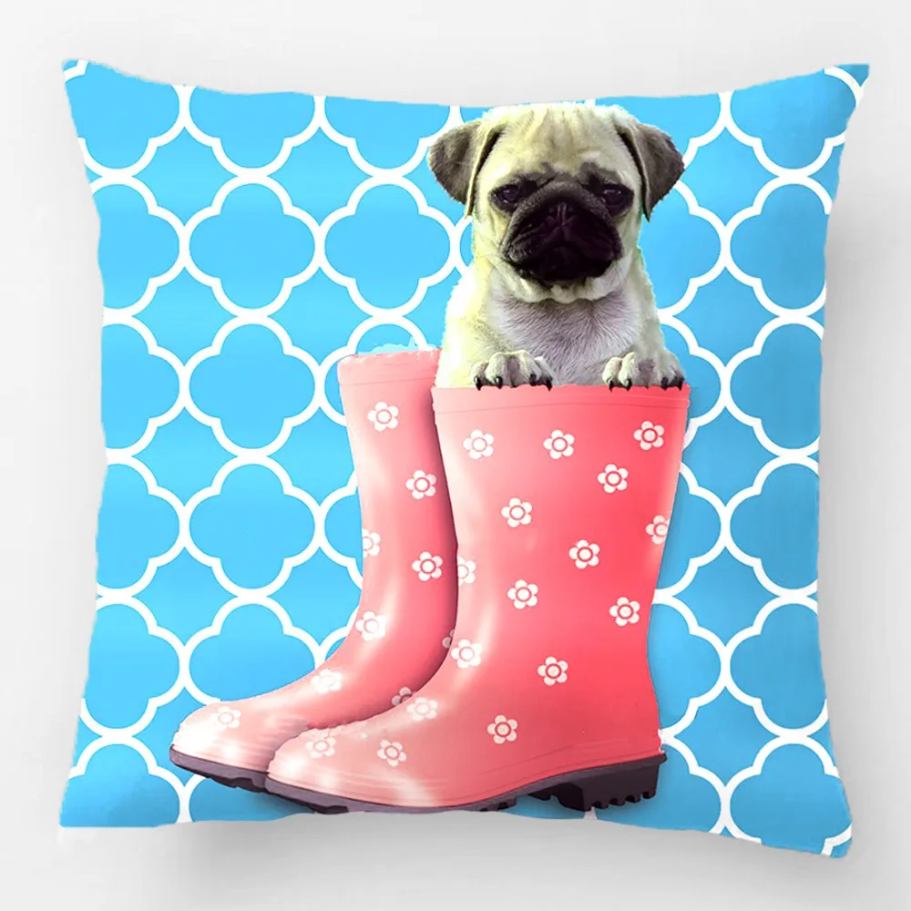 Teal Quatrefoil мопса в сапогах трендовые свадебные декоративные наволочки на подушку