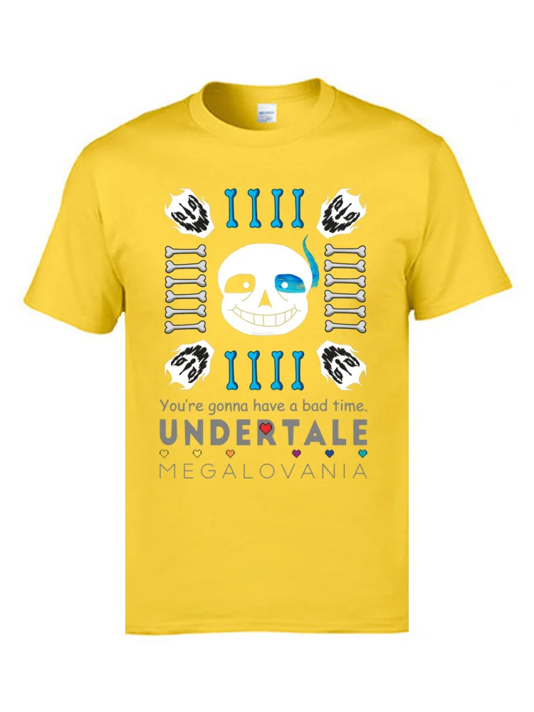 Sans Undertale 2631 T-Shirt for Men Fitness Tight Labor Day T Shirt Short Sleeve Coupons Summer T Shirt Round Neck Pure Cotton Sans Undertale 2631 yellow